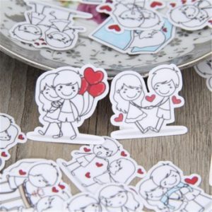 40 pcs Couple character expressi for phone car Label Decorative Stationery Stickers Scrapbooking DIY Diary Album toy Sticker