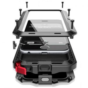 Luxury Doom armor Metal Aluminum phone Case for iPhone XS MAX XR X 6 6S 7 8 Plus 5S SE 5 5C 4S Full Body Cover Shockproof Fundas