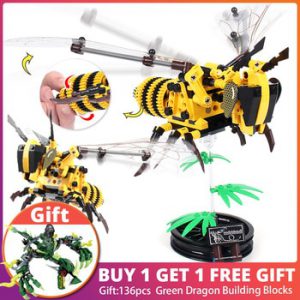236pcs Simulated insect DIY Bee Wasp model Building Blocks Compatible dislegoingly Technic  Bricks Educational Toys for Children