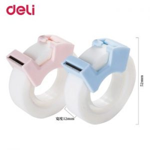 Deli kawaii transparent masking tape blue/pink student writing copy tape gift cutting 2 pieces washi tapes stationery wholesale