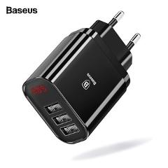 Baseus Multi USB Charger For iPhone Xs Samsung S10 Xiaomi mi 9 Fast Charging Travel Wall Charger EU US LED Mobile Phone Charger