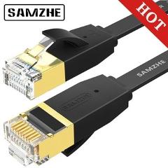 SAMZHE CAT6 Flat Ethernet Cable RJ45 Lan Cable  Networking Ethernet Patch Cord for Computer Router Laptop