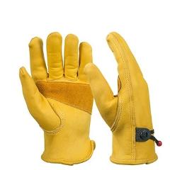 OZERO New Men's Work Driver Gloves Cowhide Leather Security Protection Wear Safety Working Welding Warm Gloves For Men 0003