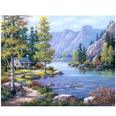 BAISITE DIY Framed Oil Painting By Numbers Landscape Pictures Canvas Painting For Living Room Wall Art Home Decor E769