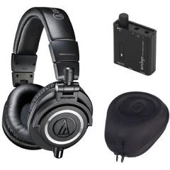 Audio-Technica ATH-M50X Studio Monitor Headphone w/ Slappa Case Amp Black Bundle