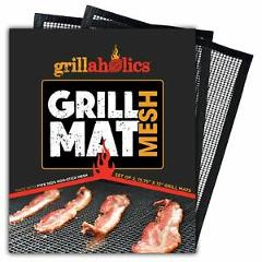 Grillaholics Mesh Grill Mat - Set of 2 Reusable Non Stick Mesh Grill Mats