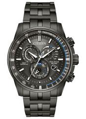 Citizen Eco-Drive Men's PCAT Charcoal Gray Blue Accents 43mm Watch AT4127-52H