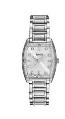 Bulova Women's 96R162 Quartz Diamond Accented Silver-Tone Bracelet 24mm Watch