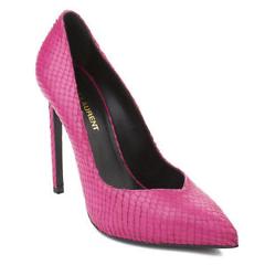 Saint Laurent Women's Faux Snakeskin High Heel Shoes Pink