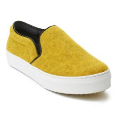 Céline Women's Faded Felt Slip-On Sneaker Shoes Yellow