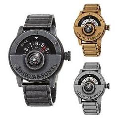 Men's Joshua & Sons JX139 Quartz Antique Brushed Compass Bracelet Watch