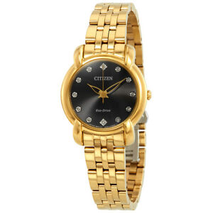 Citizen Eco-Drive Women's Jolie Quartz Gold-Tone Bracelet 30mm Watch EM0712-59E