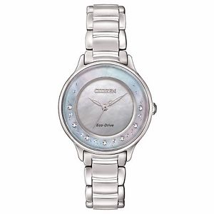 Citizen Eco-Drive Women's Silver-Tone Circle of Time Diamonds Watch EM0380-81N