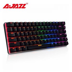 Ajazz AK33 82 keys mechanical keyboard Russian / English layout gaming keyboard RGB backlight blue / black switch wired keyboard