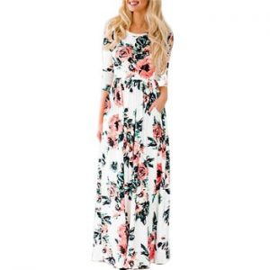 2019 Summer Long Dress Floral Print Boho Beach Dress Tunic Maxi Dress Women Evening Party Dress Sundress Vestidos de festa XXXL
