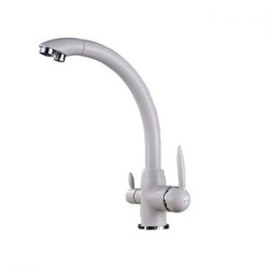 Swivel Drinking Water Kitchen Faucets 360 Degree Rotation with Water Purification Features Double HandleF Tri Flow 3 Way Filter