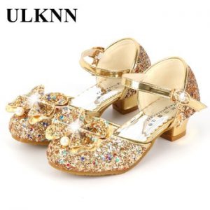 ULKNN Flower Children Sandals Summer Beach Princess Girl Shoes for Kids Glitter Wedding Party sandalia infantil chaussure enfant