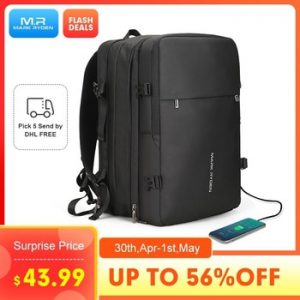 Mark Ryden Man Backpack Fit 17 inch Laptop USB Recharging Multi-layer Space Travel Male Bag Anti-thief Mochila