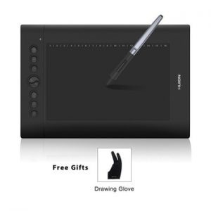 HUION H610 PRO V2 10" Digital Tablets Graphic Drawing Pen Tablet 8192 Levels Tilt Function Battery-Free Stylus with Glove Gift