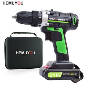 21V Cordless Screwdriver Electric Drill Battery Mini Drill Rechargeable Electrical Tools 2-Speed +Smart Electric Display
