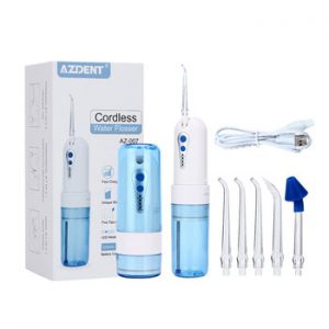 AZDENT Hot Cordless Water Dental Flosser Portable Oral Irrigator Tooth Pick Water Jet Irrigation USB Rechargeable 5 Tips 200ml