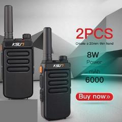 (2pcs) KSUN X-30 Handheld Walkie Talkie Portable Radio 8W High Power UHF Handheld Two Way Ham Radio Communicator HF Transceiver