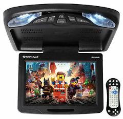 Rockville RVD12HD-BK 12" Black Flip Down Car Monitor DVD/USB/SD Player + Games