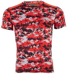 UNDER ARMOUR Men Athletic T-Shirt RED BLACK GRAPHIC Semi Fitted Heat Gear $40