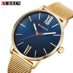2018 CURREN Mens Watches Top Brand Luxury Gold Quartz Watch Men Fashion Waterproof Stainless Steel Sport Clock Male Wristwatch