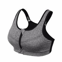 VEQKING Plus Size 2XL-5XL Adjustable Zipper Sports Bra