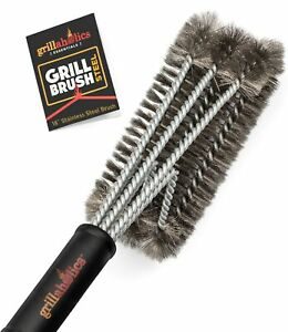 Grillaholics Essentials Stainless Steel BBQ Grill Brush - Triple Safety Tested