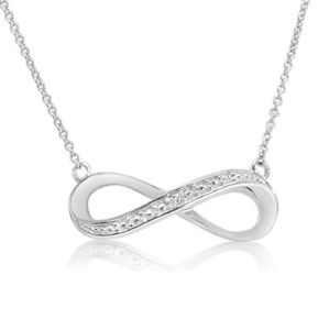 Sterling Silver Diamond Accent Infinity Necklace