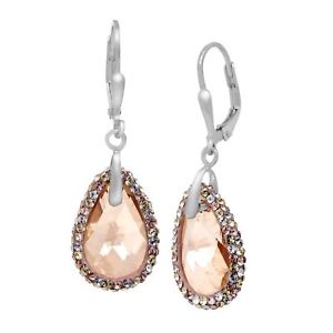 Crystaluxe Drop Earrings with Swarovski Crystals in Sterling Silver