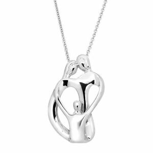 Parents & Child Family Pendant in Sterling Silver