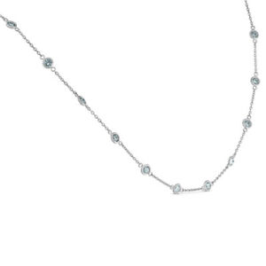 1.80 Ctw Diamond By The Yard Tennis Necklace 14K White Gold 18"