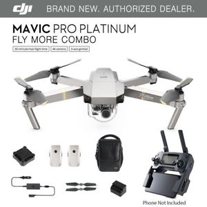 DJI Mavic Pro PLATINUM - Fly More COMBO Drone - 4K Stabilized Camera ActiveTrack