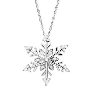 1/4 ct Diamond Snowflake Pendant in Sterling Silver
