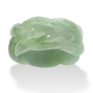 Genuine Green Jade Braided Eternity Ring