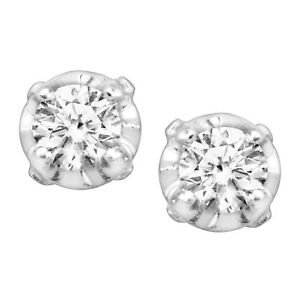 1/10 ct Diamond Stud Earrings in 10K White Gold