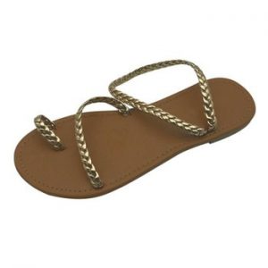 MCCKLE Plus Size Thong Sandals Summer Women Flip Flops Weaving Casual Beach Flat With Shoes Rome Style Female Sandal Low Heels