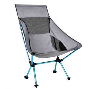 Portable Gray Moon Chair Fishing Camping Stool Folding Extended Hiking Seat with Pocket Ultralight Office Home Furniture