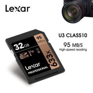 Original Lexar 95M/s 633x 16G 32GB U1 SDHC 64GB 128GB 256GB U3 SD Card SDXC Class 10 Memory Card For 1080p 3D 4K video Camera