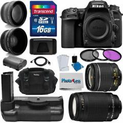 Nikon D7500 DSLR Camera 4 Lens 18-55mm +70-300mm +16GB Battery Grip Value Bundle