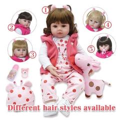 bebes reborn doll 48cm Silicone reborn baby doll adorable Lifelike toddler  Bonecas girl menina de surprice doll with hands open