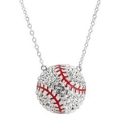 Crystaluxe Baseball Necklace with Swarovski Crystals