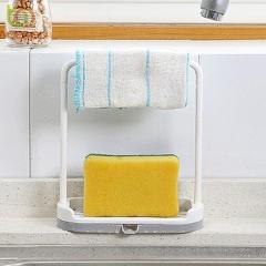 1 PCS Storage Rack Standing Type Sponge Holder Shelf Plate For Pad Towel 2in1 Mutifuctional Organizer Home Kitchen Accessories
