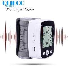 OLIECO Automatic Voice Wrist Digital Blood Pressure Monitor Tonometer Meter USB Charge Wrist OLI-W355 Germany Chip LCD Display