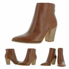 Lucky Brand Adalan Women's Leather Pointed Toe Block Heel Ankle Bootie Boot
