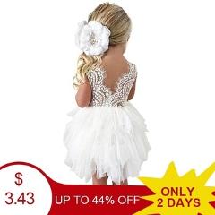 Summer Dresses For Girl 2018 Girls Clothing White Beading Princess Party Dress Elegant Ceremony 4 5 6 Years Teenage Girl Costume