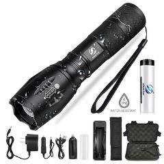 Led flashlight Ultra Bright torch T6/L2/V6 Camping light 5 switch Modes 10000 LM Zoomable Bicycle Light  use 18650 battery